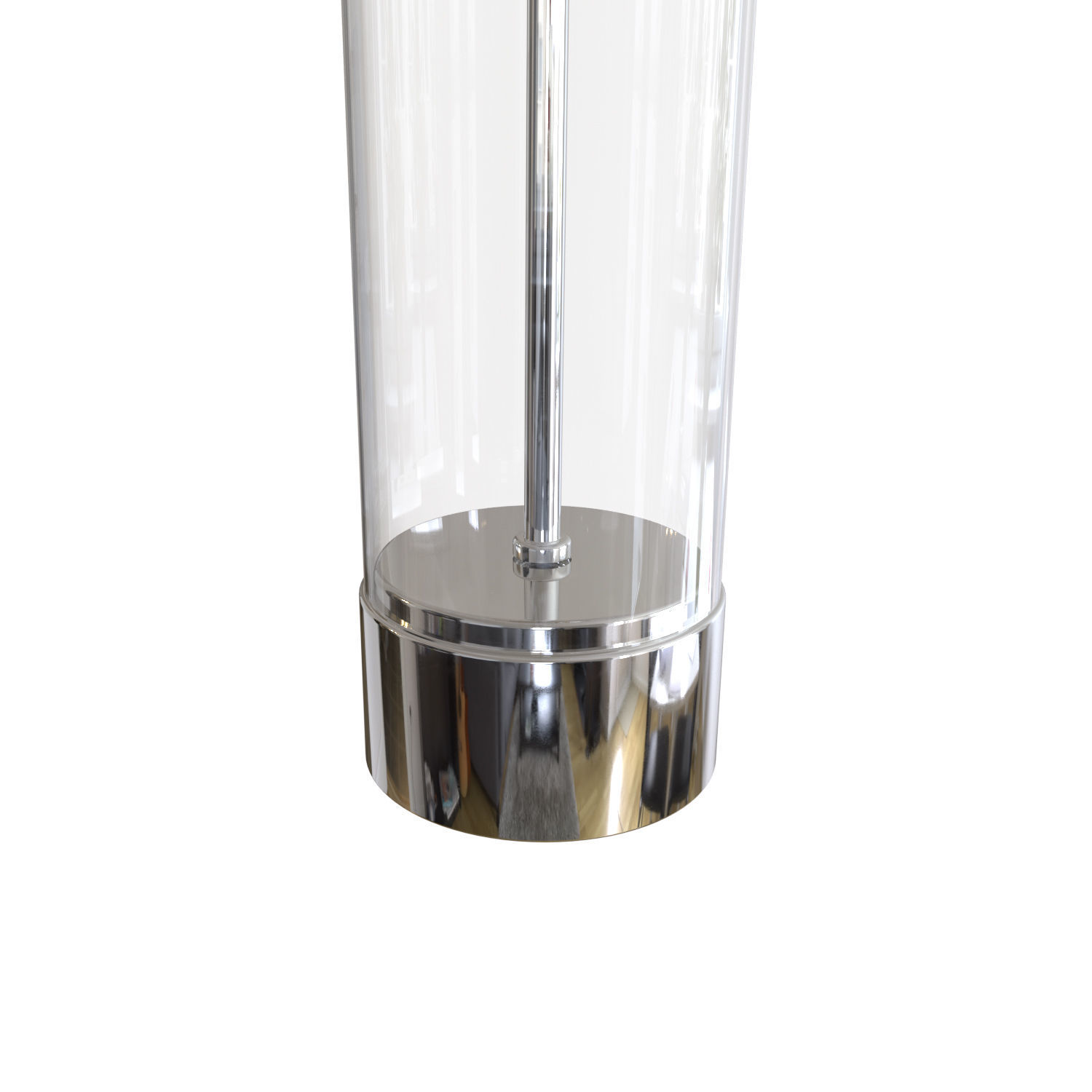 West Elm Acrylic Column nickel and brass finish Table lamp 3D model_4
