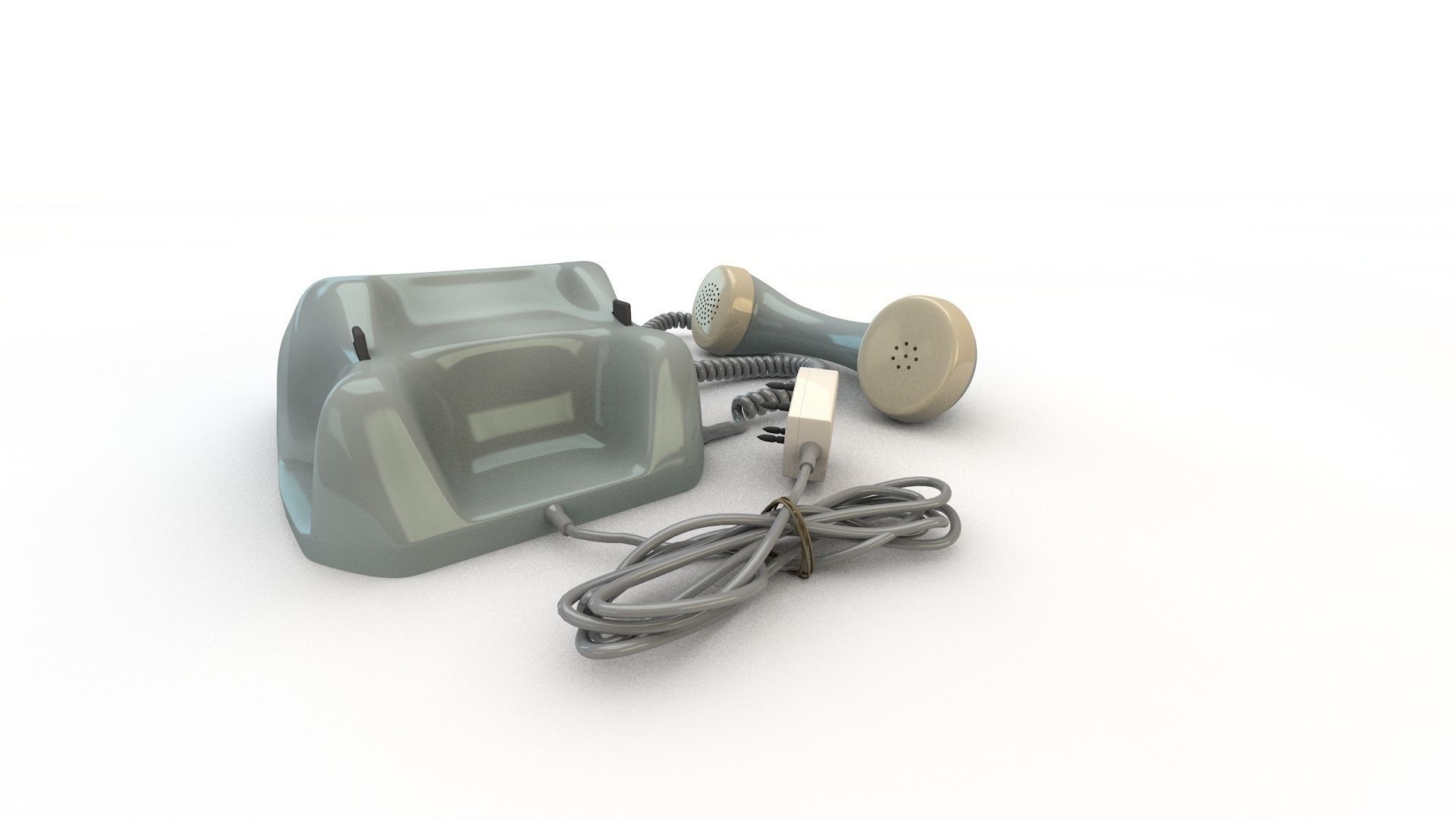 Old Rotary Dial Phone 3D model_4