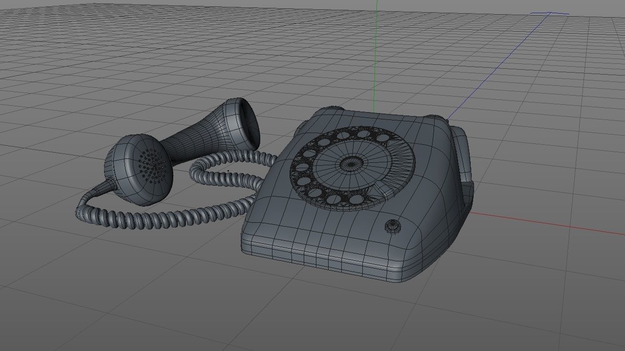 Old Rotary Dial Phone 3D model_2