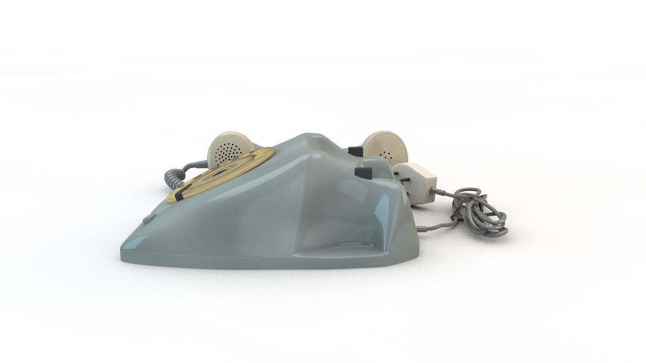 Old Rotary Dial Phone 3D model_3