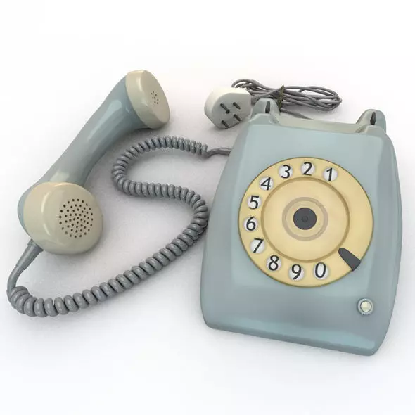 Old Rotary Dial Phone 3D model_0