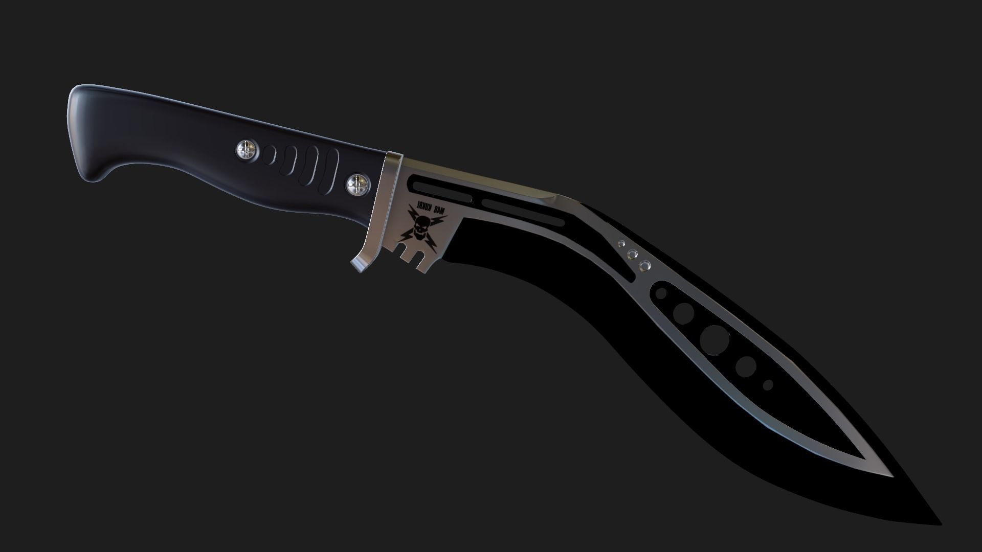 United Cutlery M48 Tactical Kukri Free 3D model_1