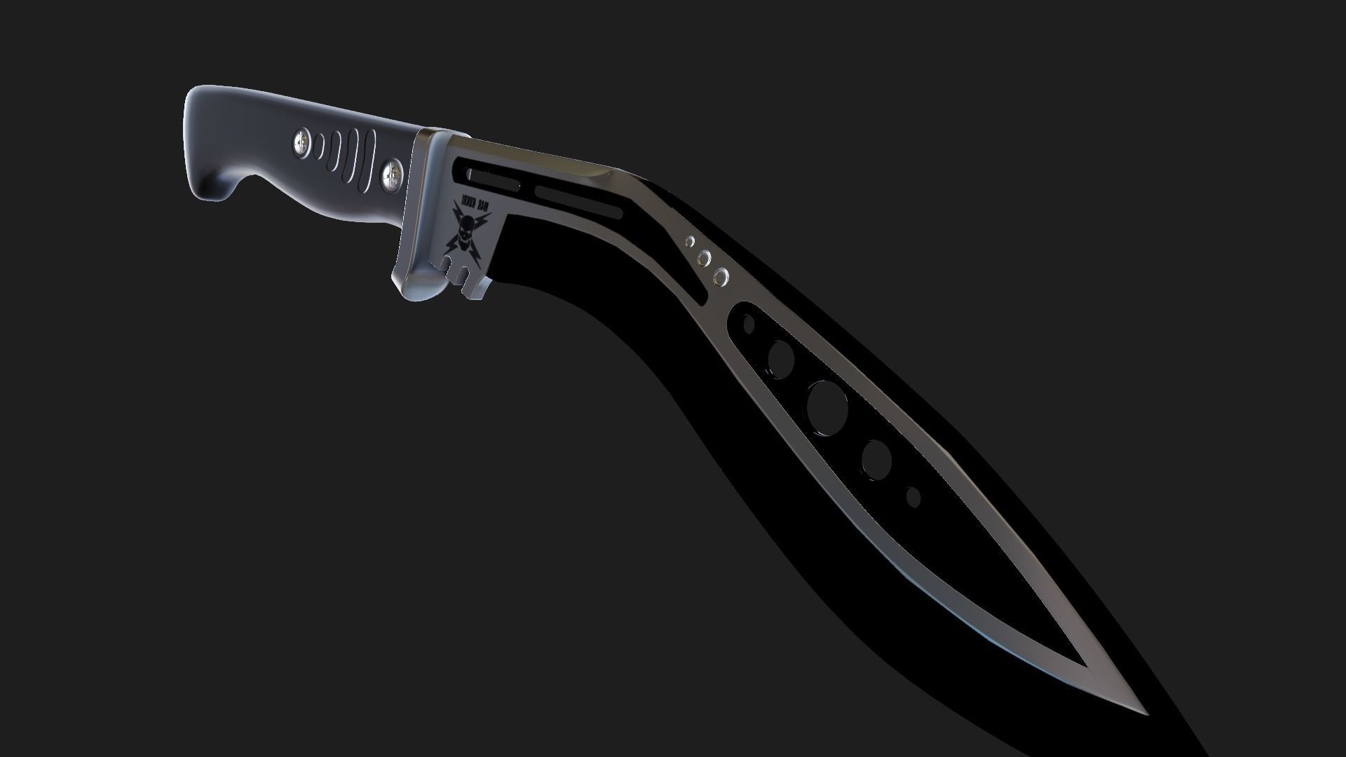 United Cutlery M48 Tactical Kukri Free 3D model_4