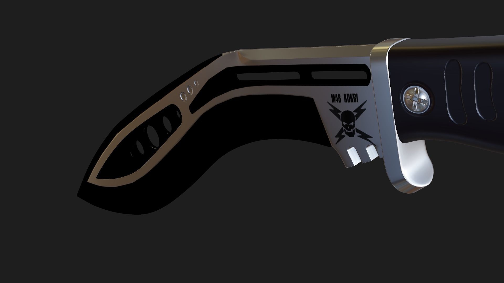 United Cutlery M48 Tactical Kukri Free 3D model_3