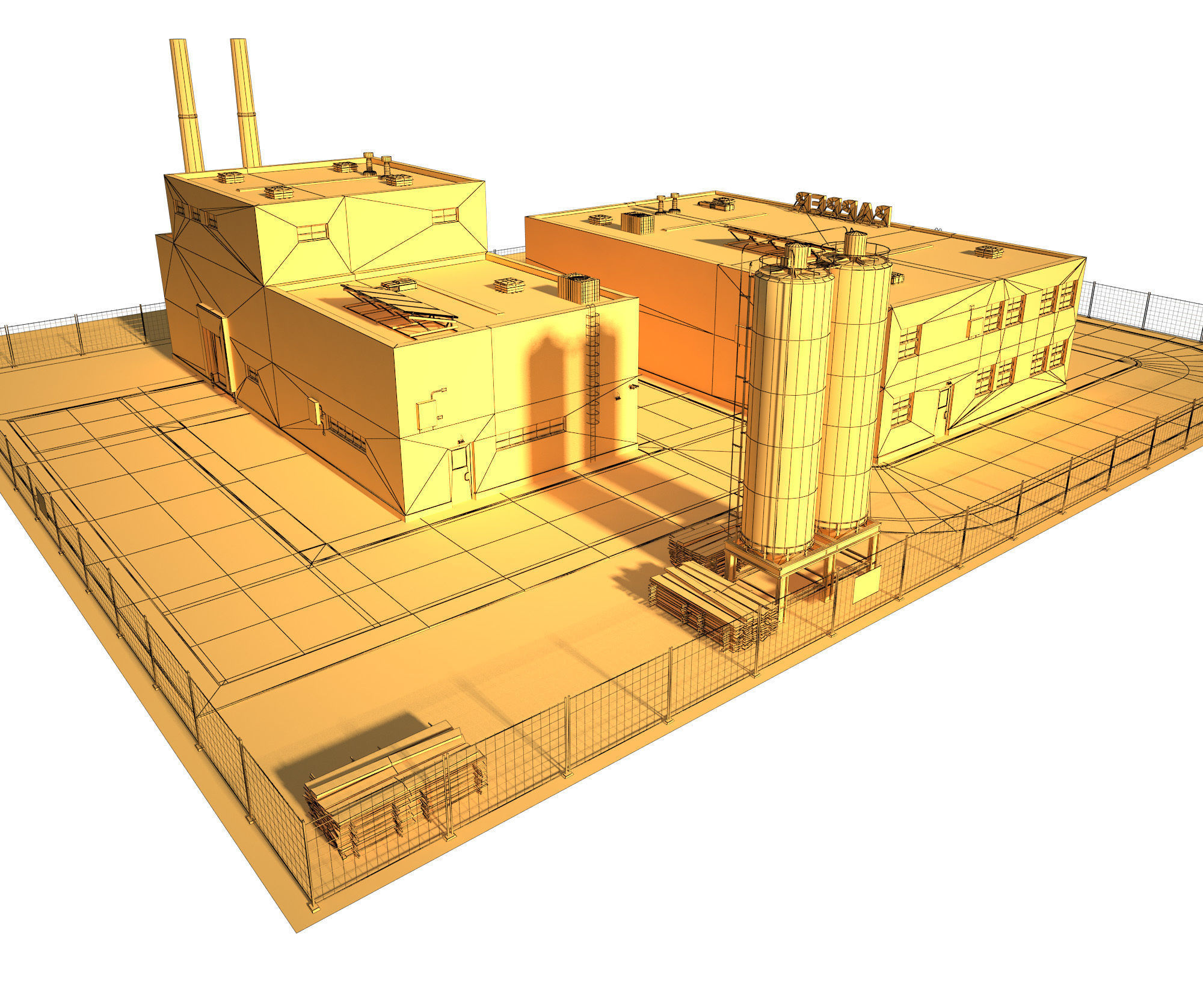 Paper Factory Low Poly PBR Low-poly 3D model_16