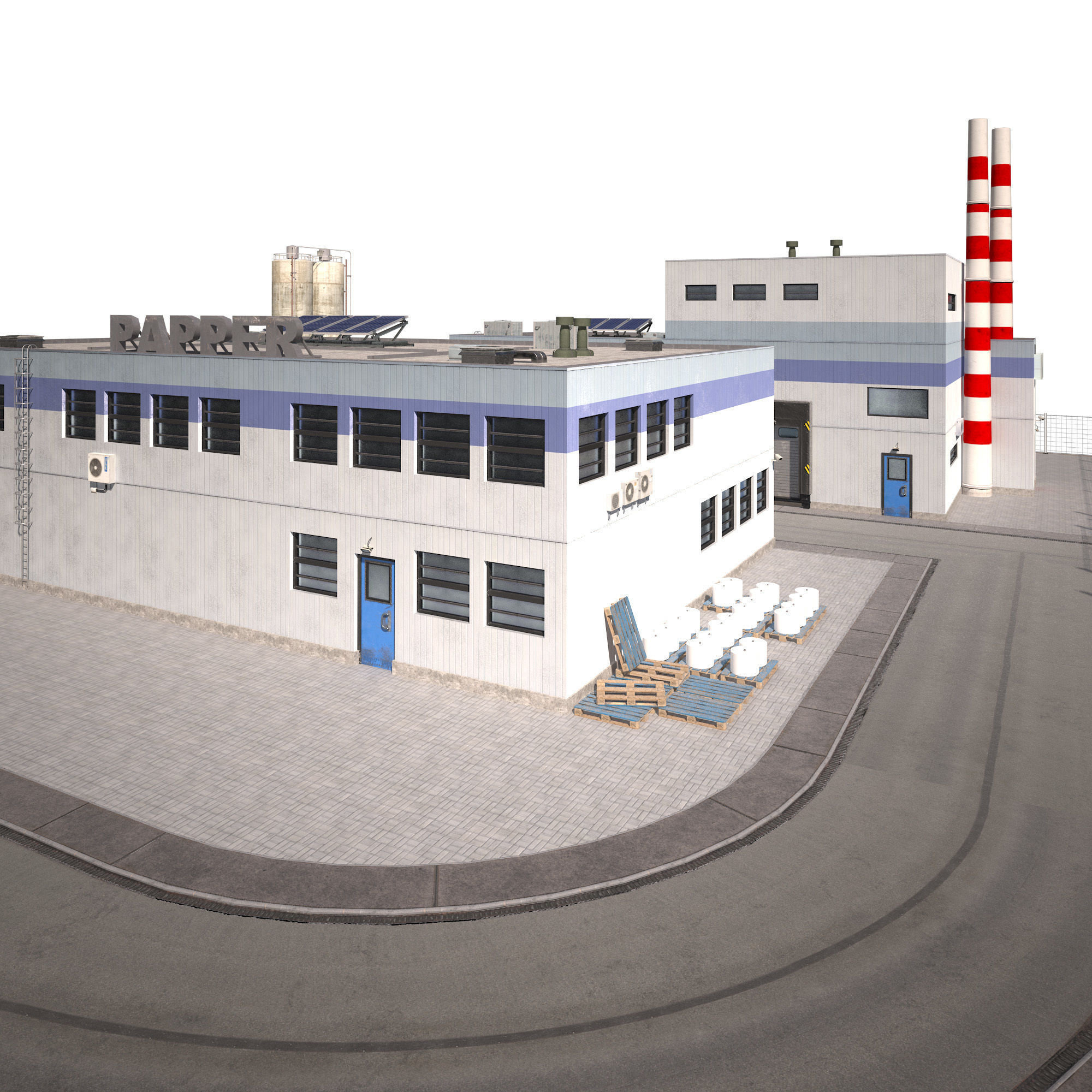 Paper Factory Low Poly PBR Low-poly 3D model_10