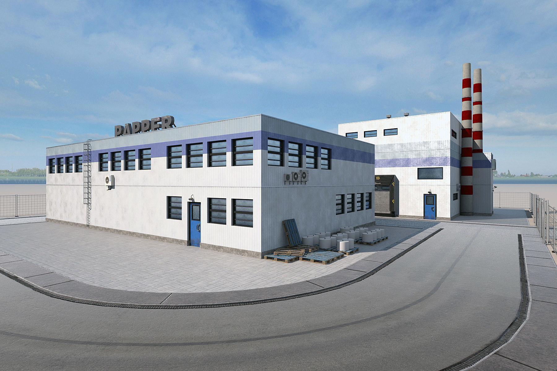 Paper Factory Low Poly PBR Low-poly 3D model_4