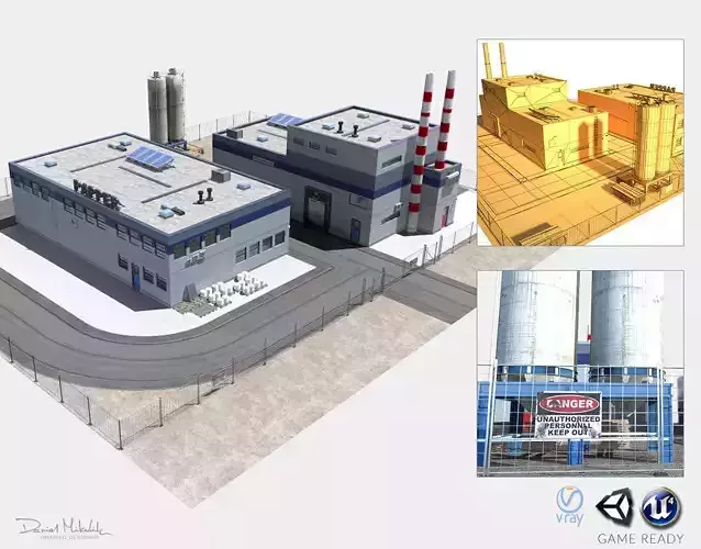 Paper Factory Low Poly PBR Low-poly 3D model
