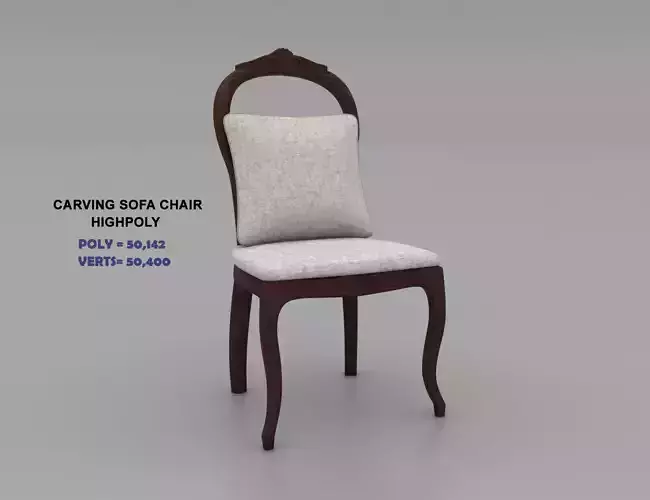 Carving Sofa Chair- Highpoly 3D model