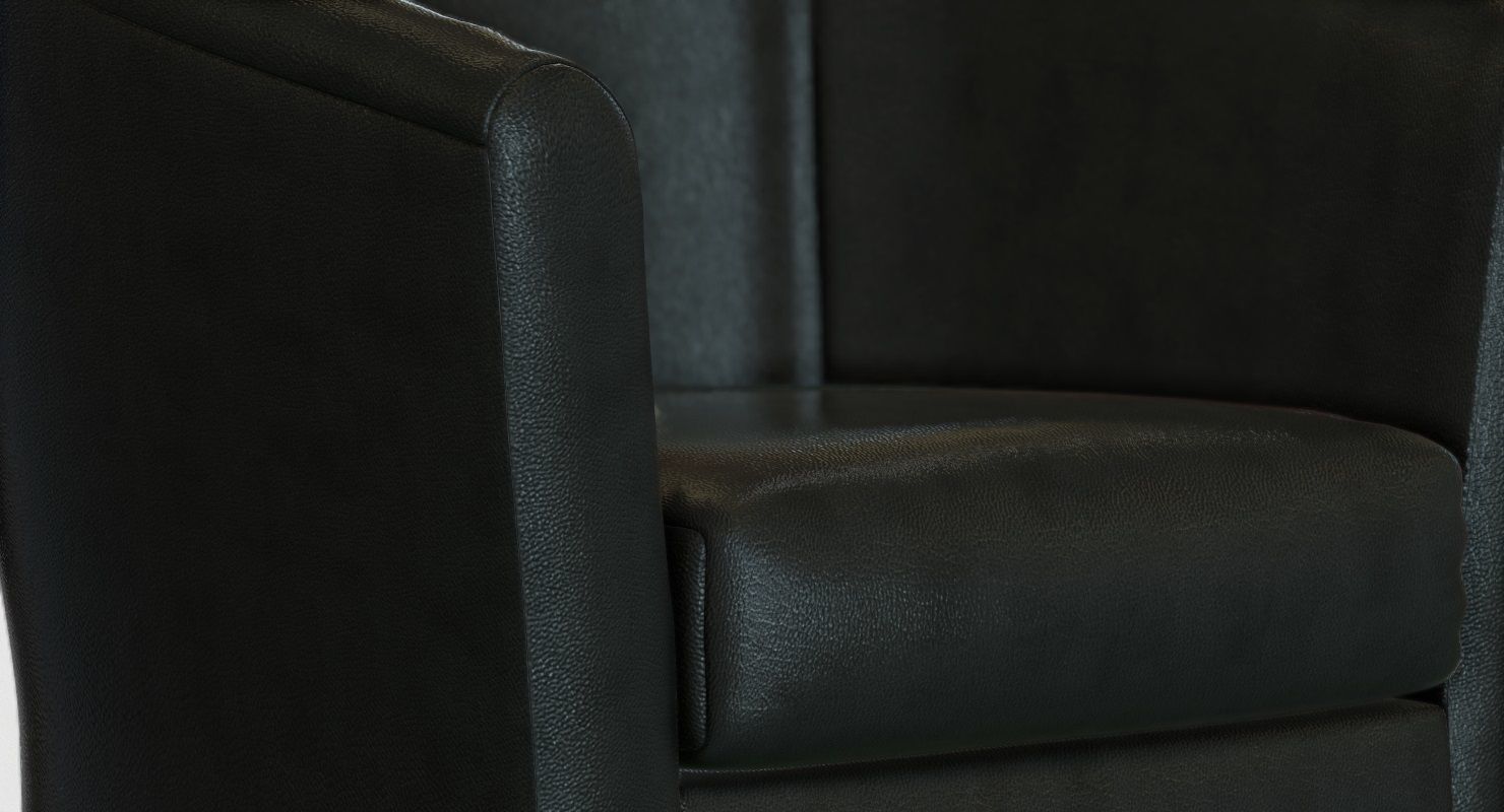 Tub Armchair Leather 3D model_1
