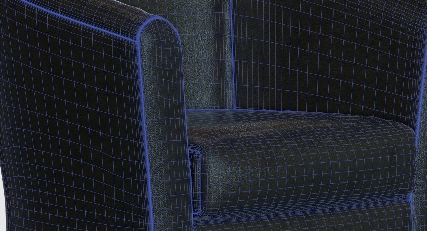 Tub Armchair Leather 3D model_11