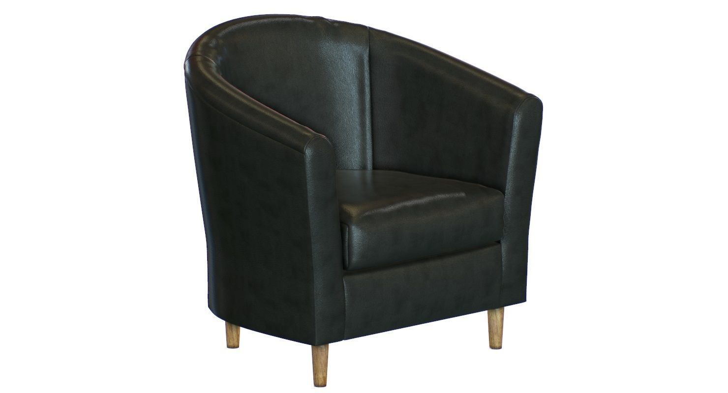 Tub Armchair Leather 3D model_2