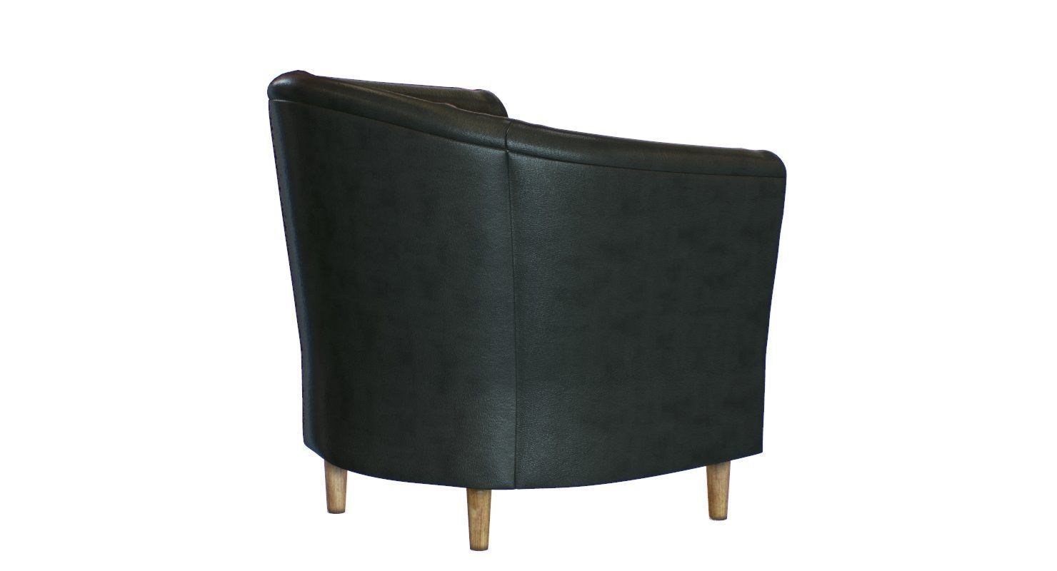 Tub Armchair Leather 3D model_4