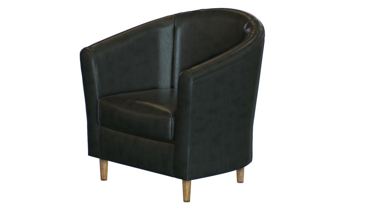 Tub Armchair Leather 3D model_8