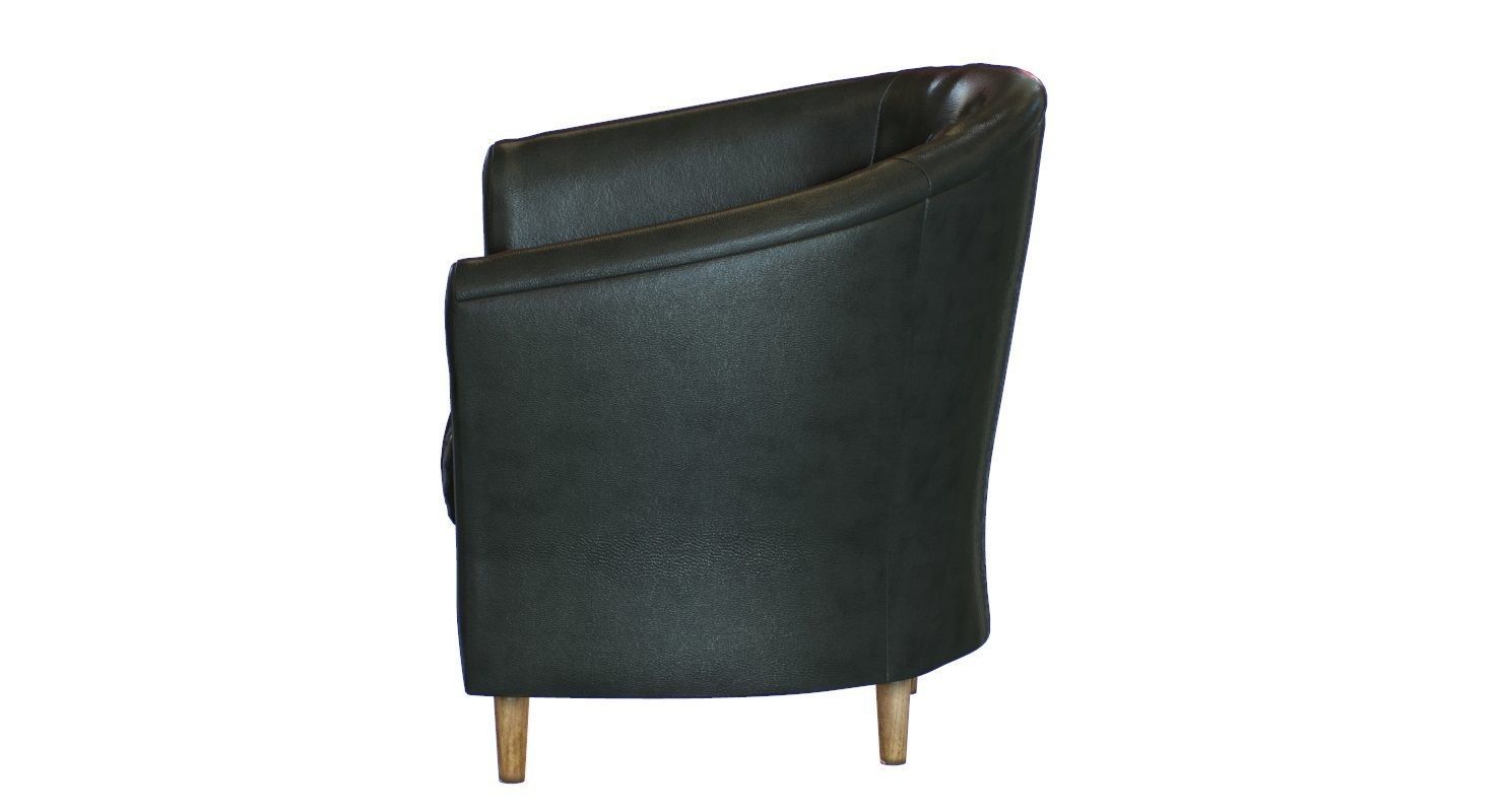 Tub Armchair Leather 3D model_7