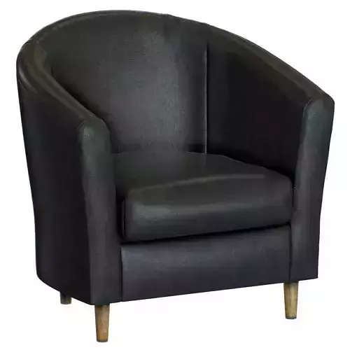 Tub Armchair Leather 3D model Tub Armchair Leather 3D model