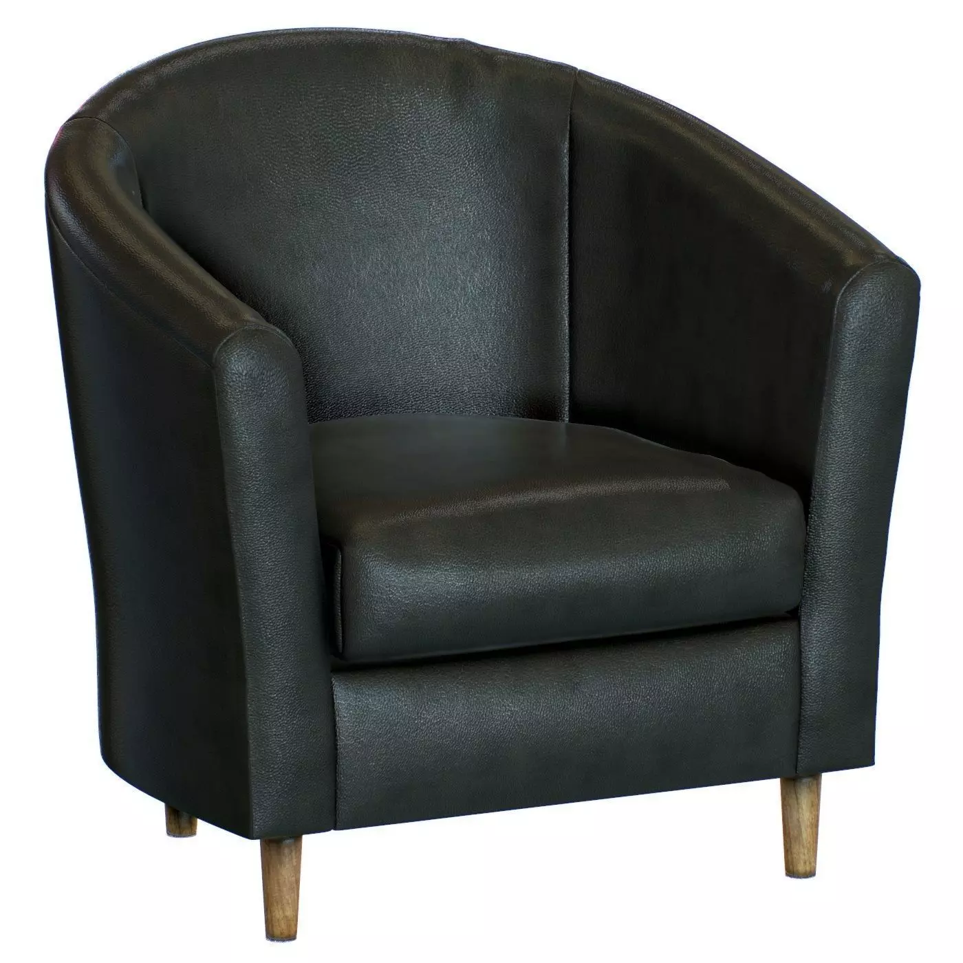 Tub Armchair Leather 3D model_0