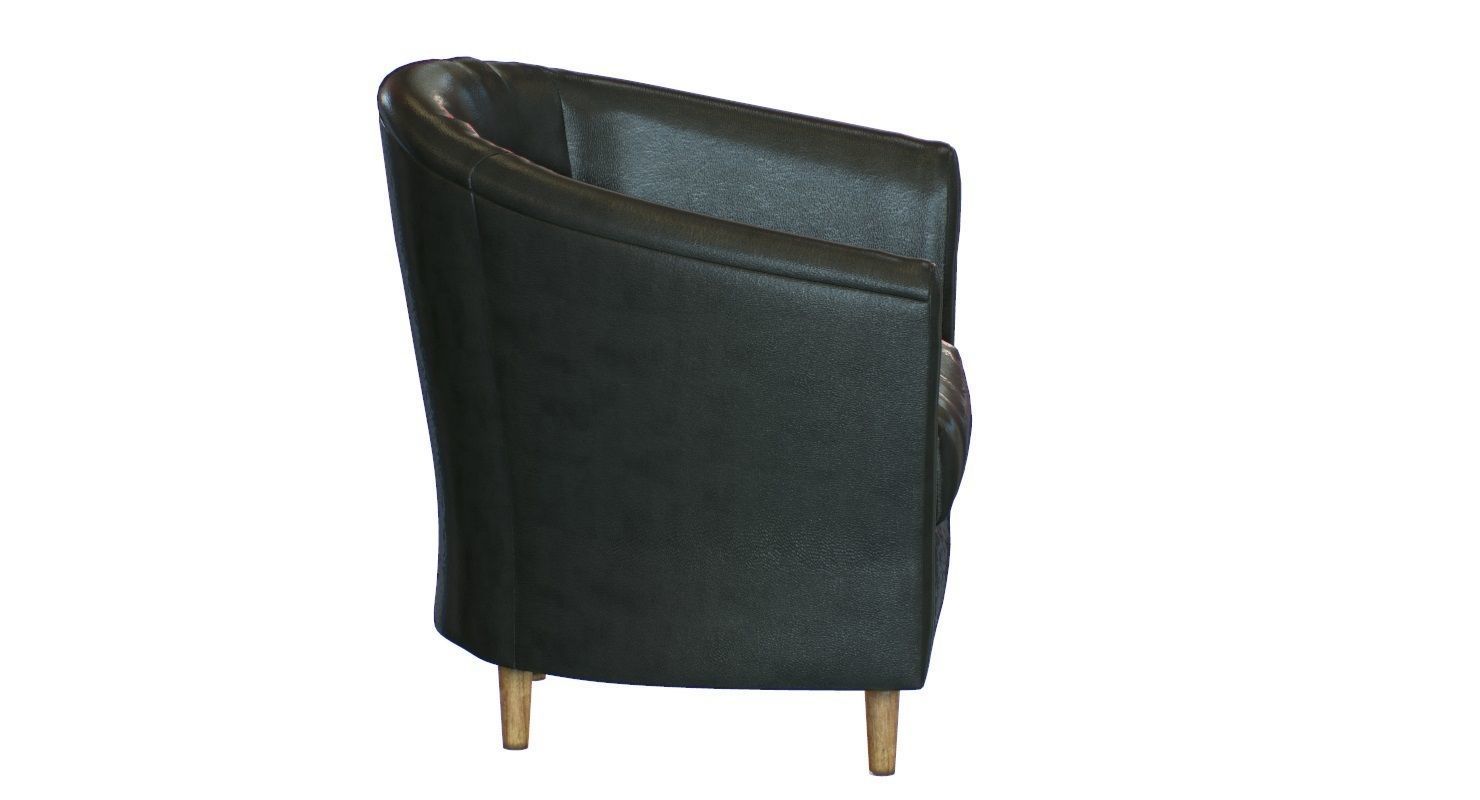 Tub Armchair Leather 3D model_3