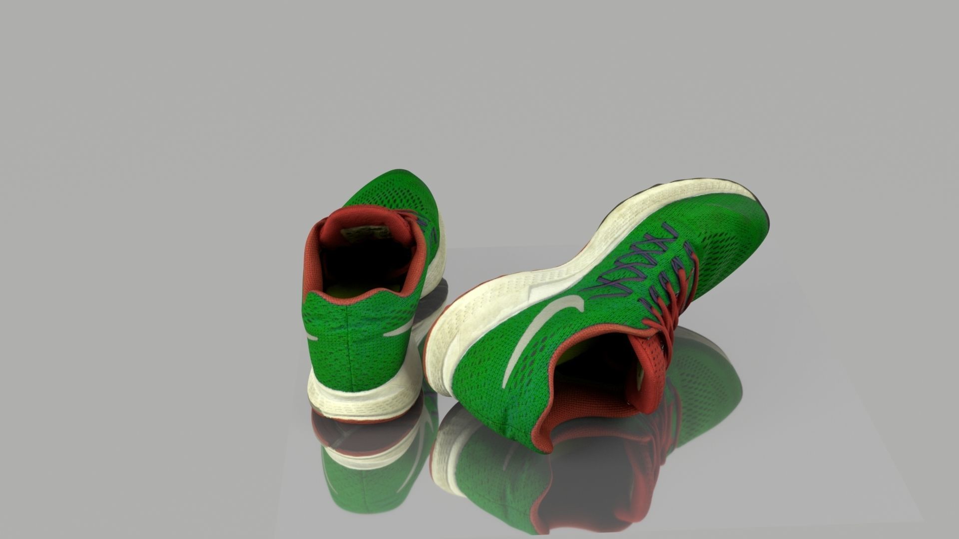 Green sneakers Low-poly 3D model_1