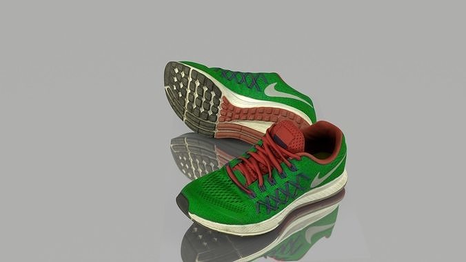 Green sneakers Low-poly 3D model