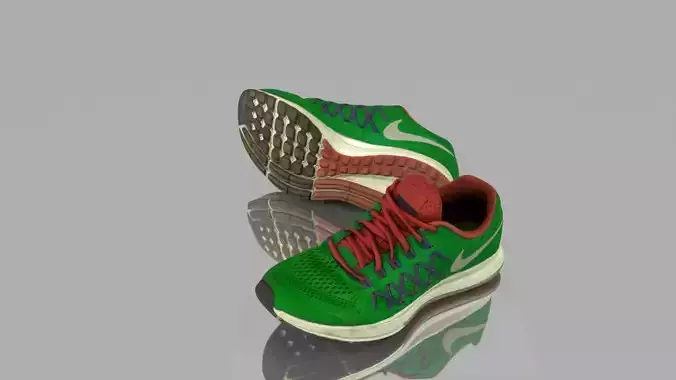 Green sneakers Low-poly 3D model