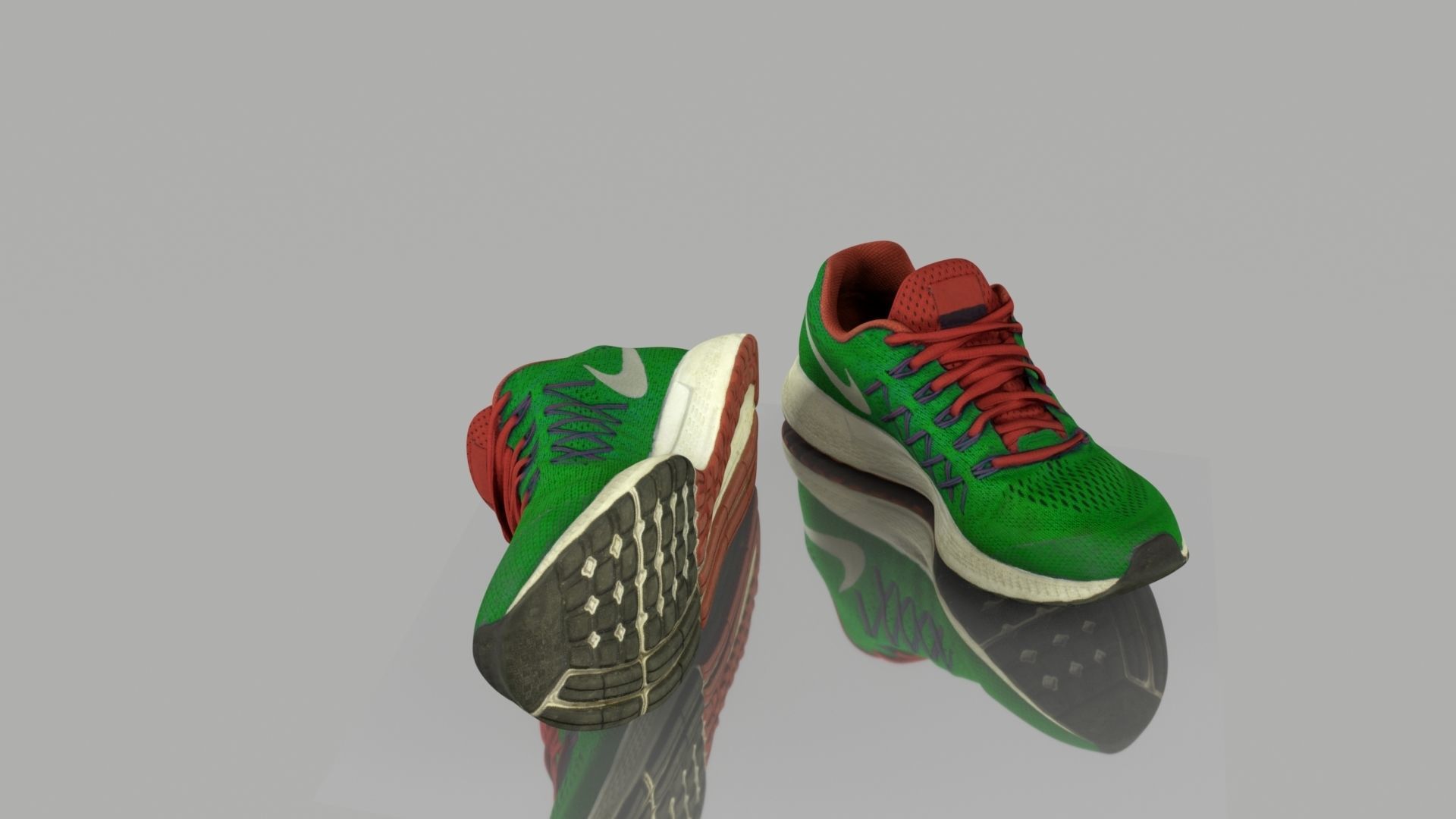 Green sneakers Low-poly 3D model_3