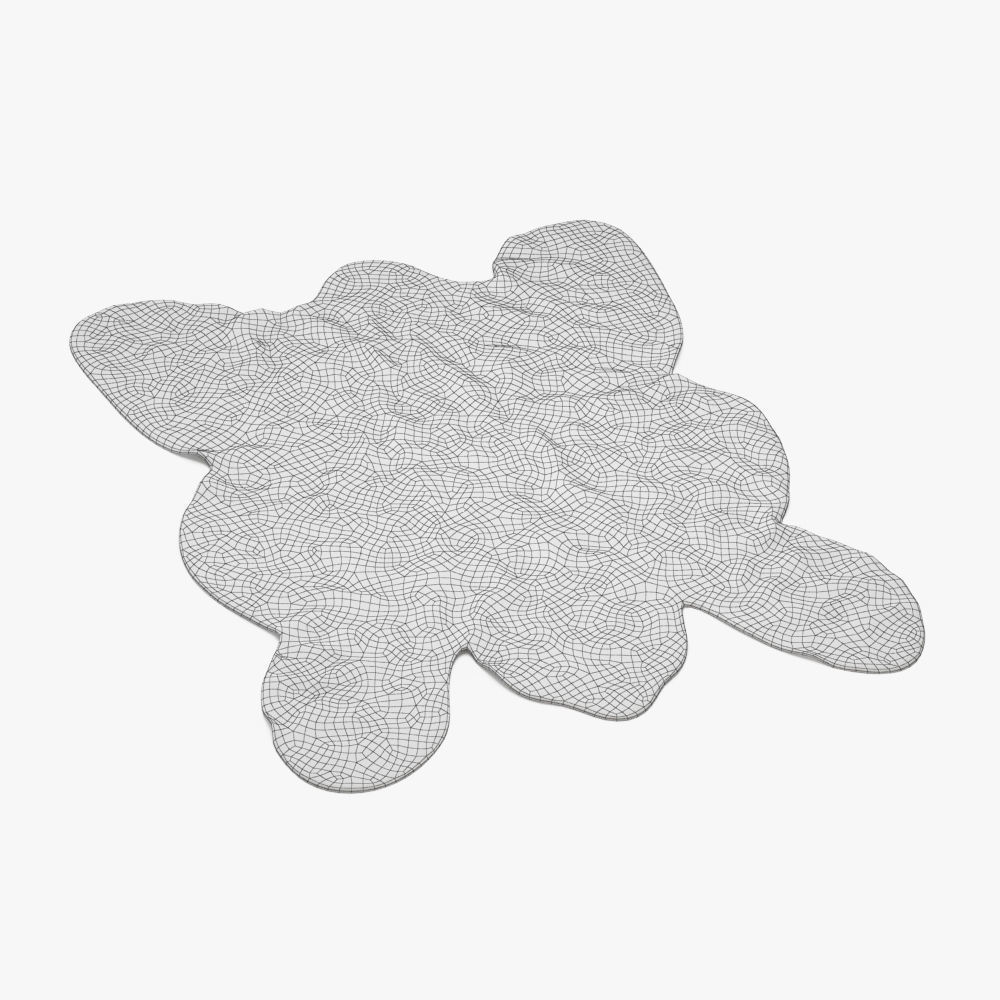 Big brown bear rug 3D model_4