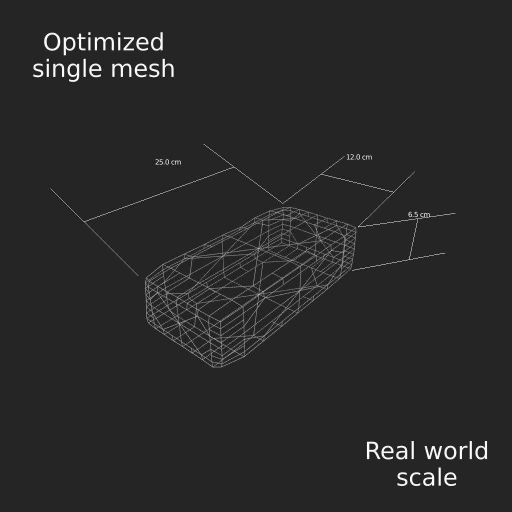 Red brick LOW poly model Low-poly 3D model_1