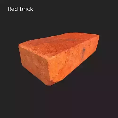 Red brick LOW poly model Low-poly 3D model
