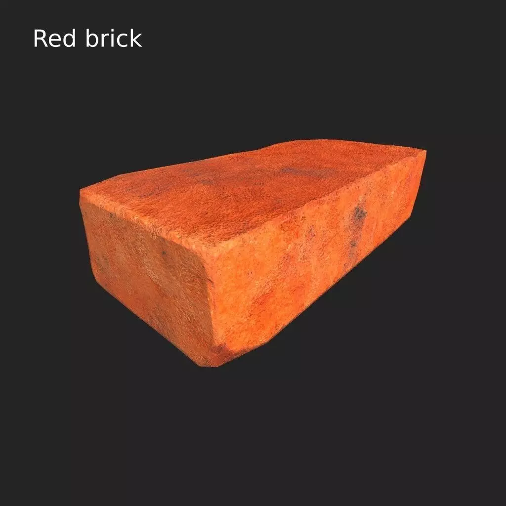 Red brick LOW poly model Low-poly 3D model_0