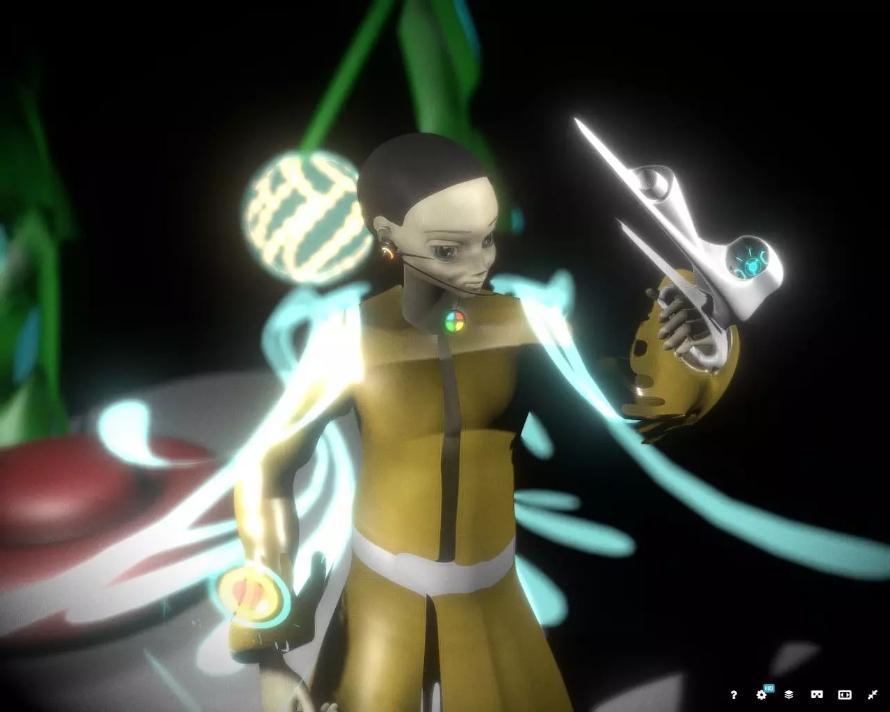 anime animated character holding sword 3D model_0
