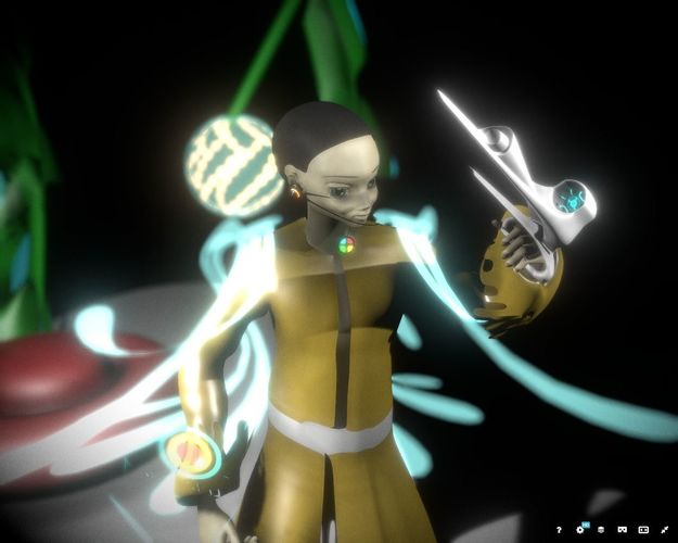 anime animated character holding sword 3D model