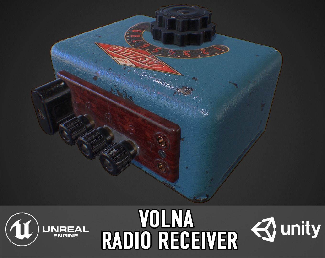 Volna Radio receiver Low-poly 3D model_0