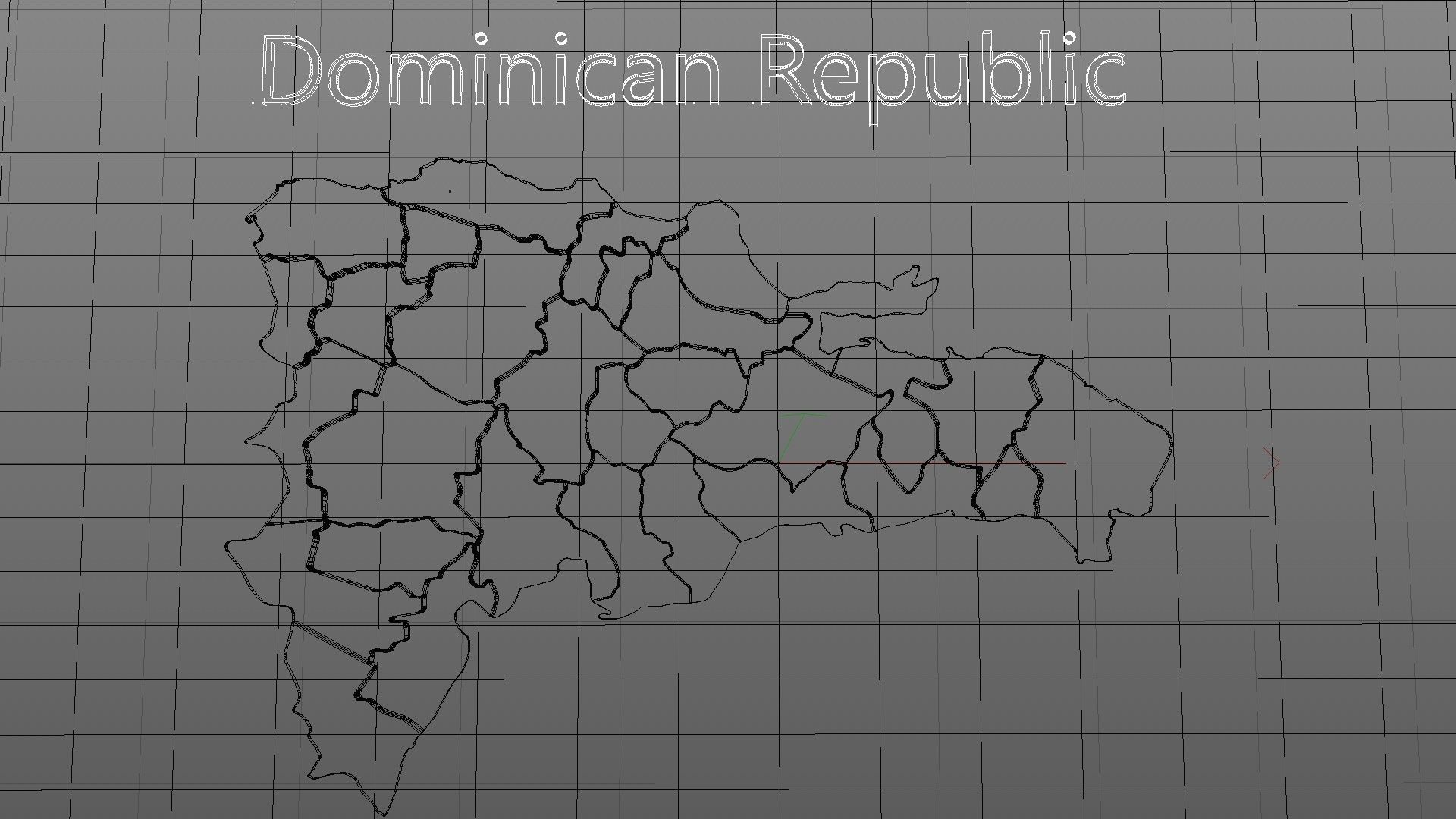 Dominican Republic 3D Map with regions 3D model_1
