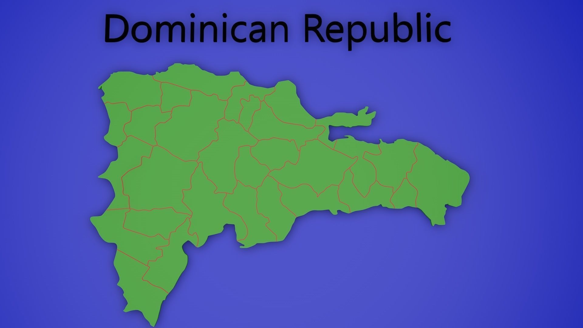 Dominican Republic 3D Map with regions 3D model