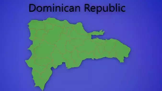 Dominican Republic 3D Map with regions