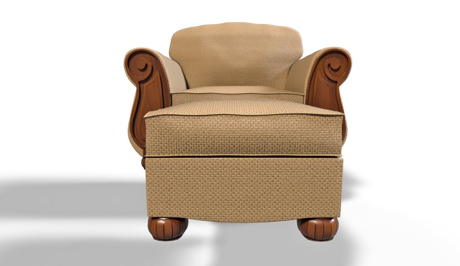Chair with ottoman v1 3D model_1