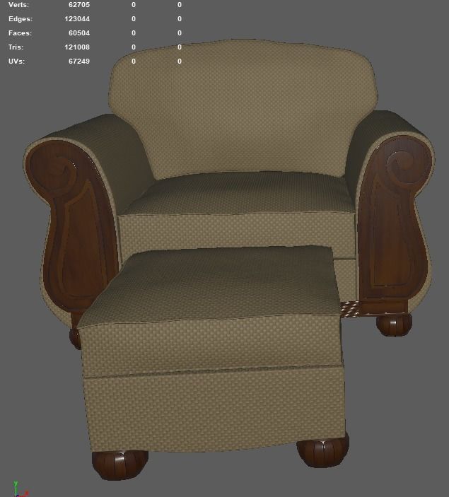Chair with ottoman v1 3D model_6