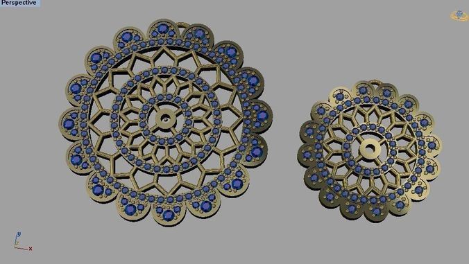 Diamond lace pendant 3D print model