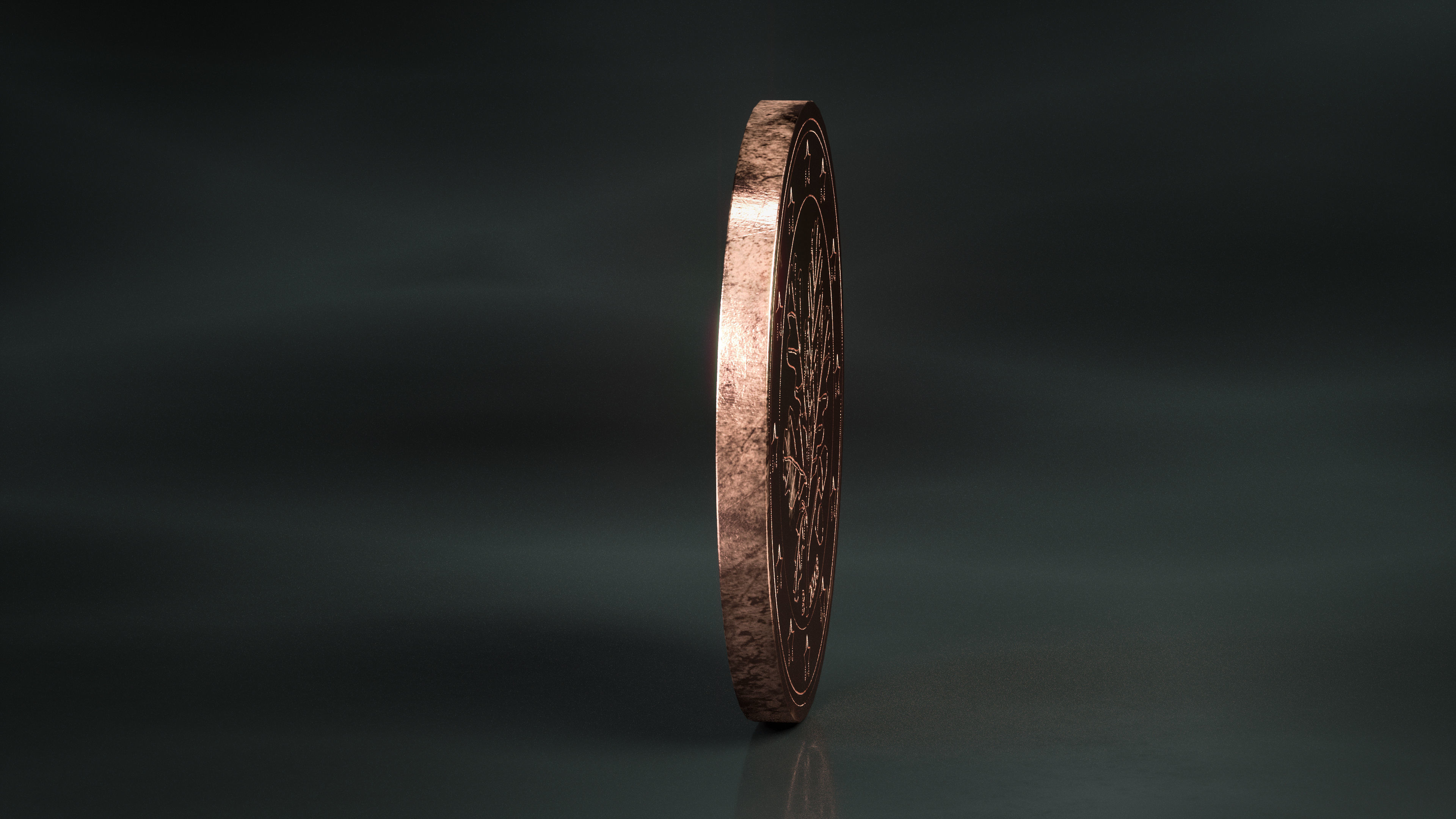 Realistic 5 Cent - Euro - Low poly 3D model Low-poly 3D model_4