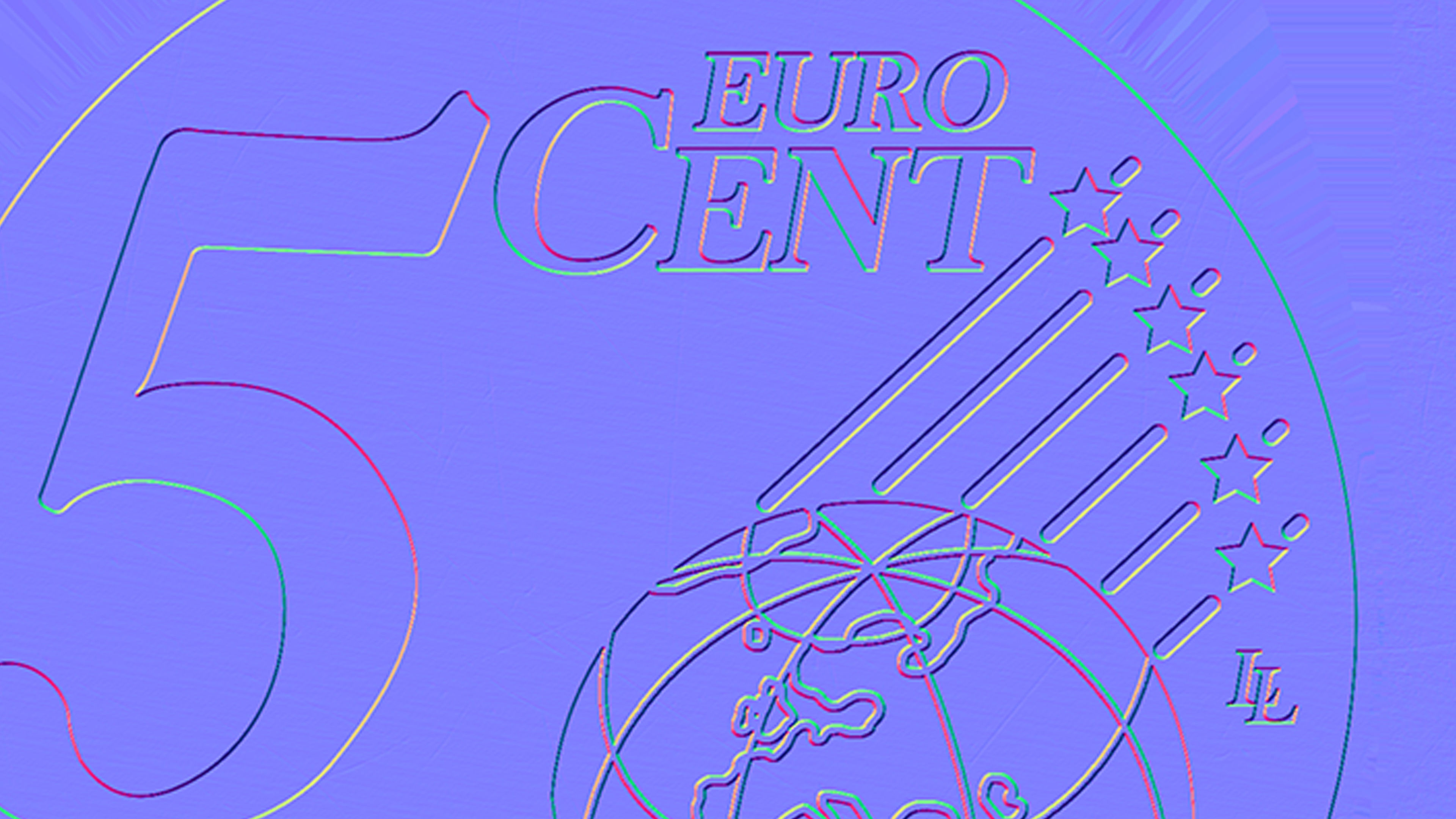 Realistic 5 Cent - Euro - Low poly 3D model Low-poly 3D model_10