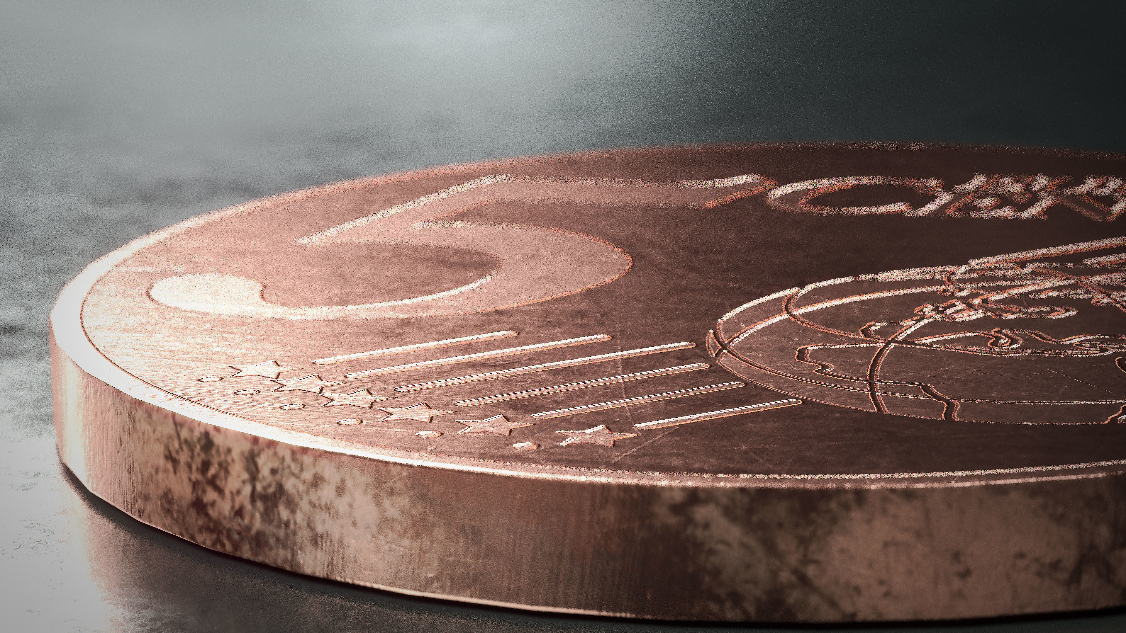 Realistic 5 Cent - Euro - Low poly 3D model Low-poly 3D model_7