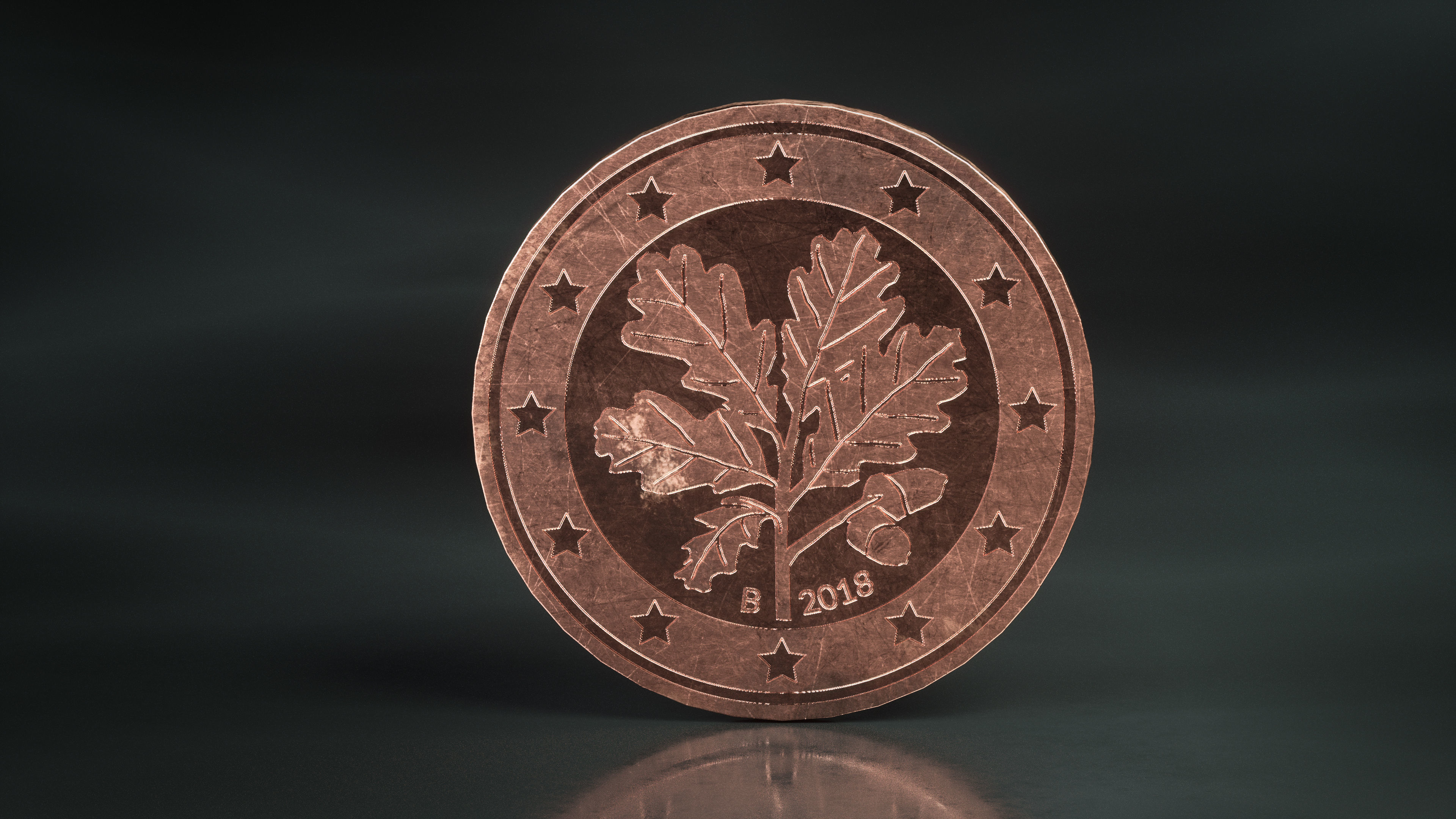 Realistic 5 Cent - Euro - Low poly 3D model Low-poly 3D model_6