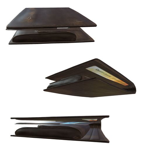 Old Wallet Low-poly 3D model