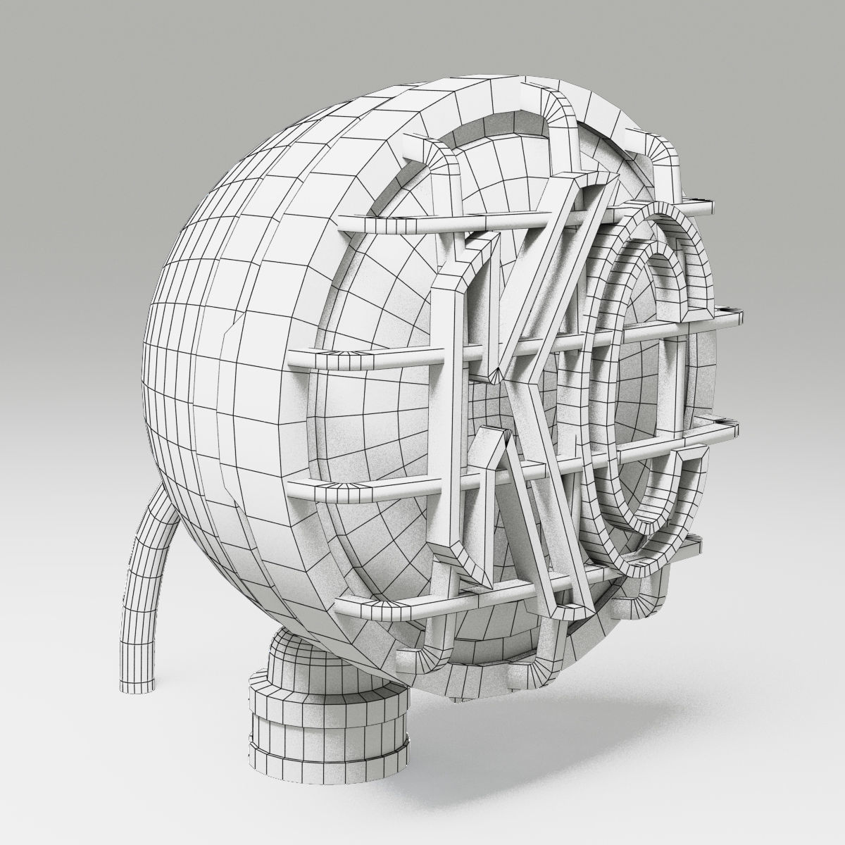 OFF ROAD FOG LIGHT 1 BLACK 3D model_8