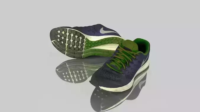 Pair of sneakers Low-poly 3D model