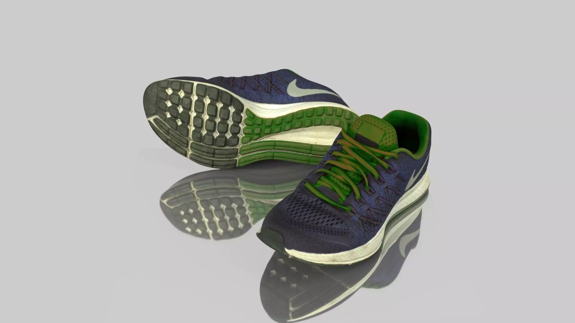 Pair of sneakers Low-poly 3D model_0