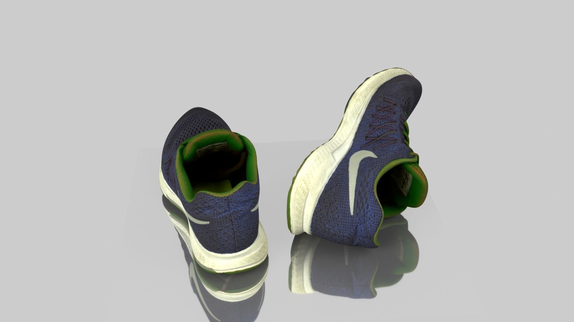 Pair of sneakers Low-poly 3D model_2