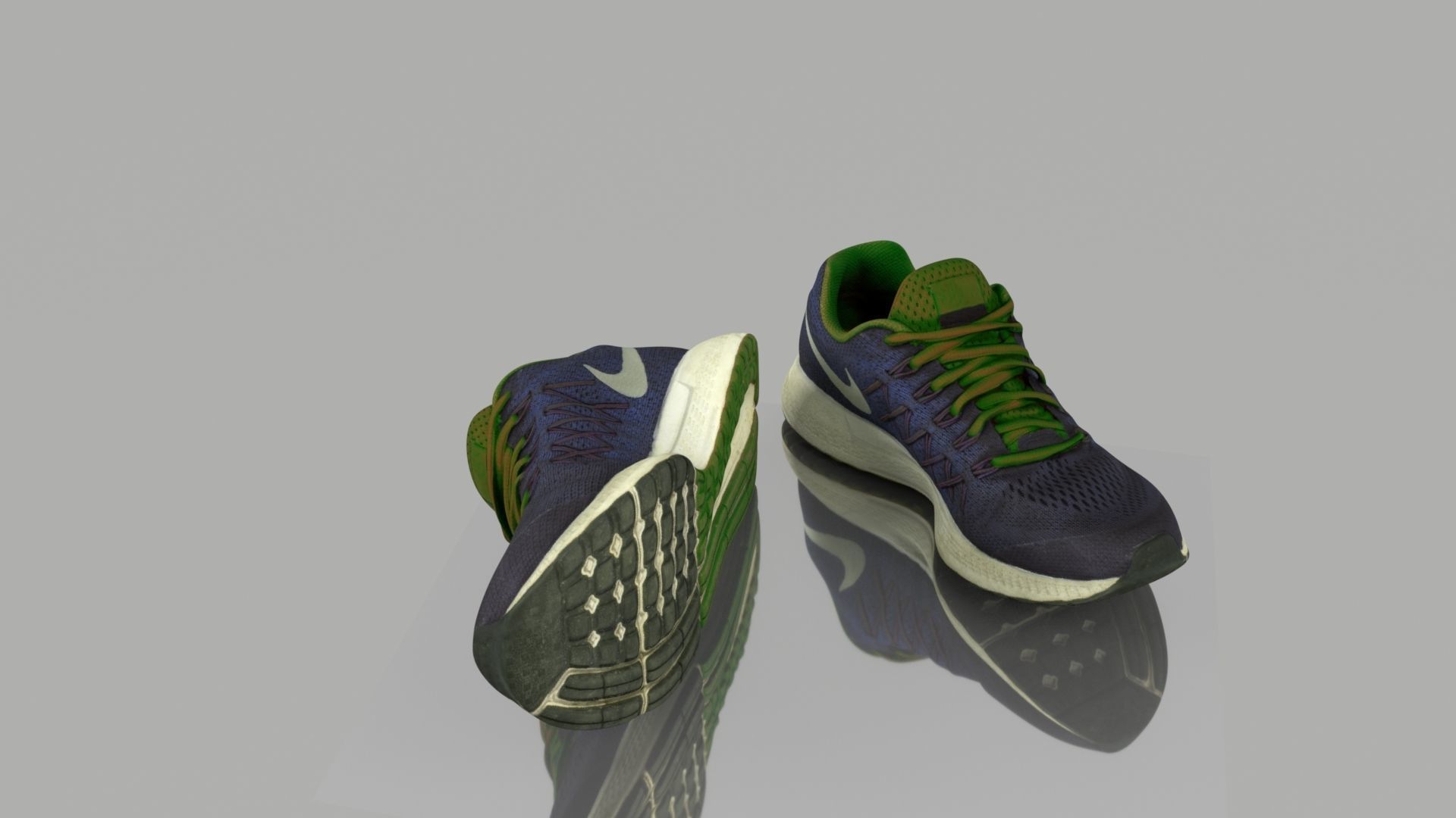 Pair of sneakers Low-poly 3D model_1