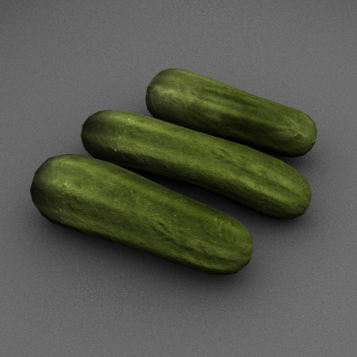 Cucumber - Game-Ready - VR AR Low-poly 3D model_3